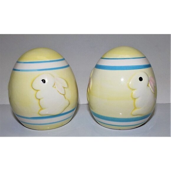 Set of two ceramic eggs with bunnies, Spring, Easter, Decor, rabbit - Picture 3 of 6